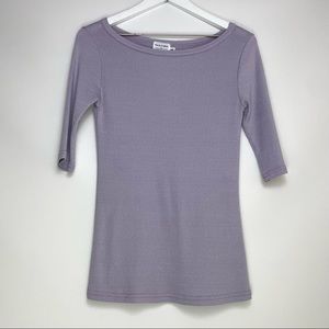 Michael Stars For Anthropologie Purple Shimmer Short Sleeve Top Shirt Size XS/S